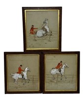 Set 3 Historic English Hunting Paintings By Charles Johnson Payne Snaffles