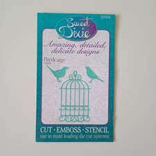 Sweet Dixie Die Set Birdcage 3 Dies Cage & 2 Birds Cardmaking Craft Dies 