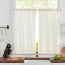 Linen Blend Kitchen Curtains