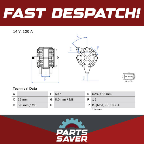 Alternator 0986083080 bosch - 0986083080,