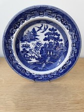 Wedgwood Willow Pattern Blue and White Stoneware Dinner Plate