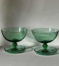 Pair of 1950’ Green Glass