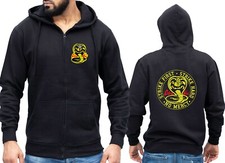 Cobra Kai Zipped Hoodie Karate Kid Retro MMA Tv Martial Arts Zip Hooded Jumper