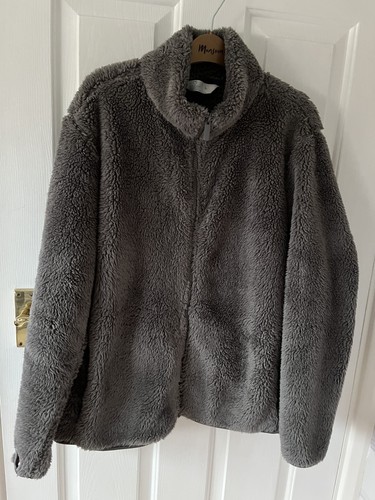 Primark grey zip teddy - grey, up