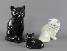 Vintage Sylvac Black Cat Goebel Hummel Mitzi White Cat & B&W Torquay Figurines