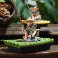 Auto-Floating Fisherman Figurine Miniature Landscaping Crafts  Aquarium Use