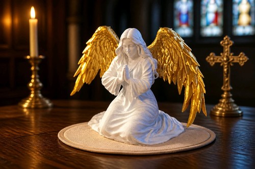 Praying angel statue figurine - praying,