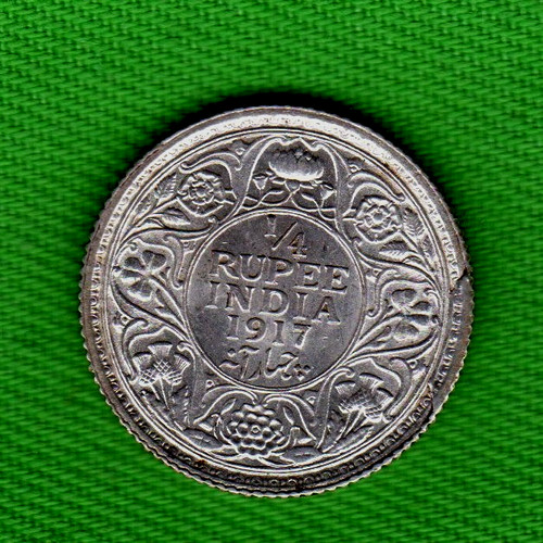 1917 unc kgv india - unc, silver