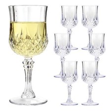 Crystal Effect Clear Plastic Wine Flute Party Glasses Decorative