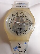 Swatch Vintage Jelly in Jelly Watch  'Ti Scrivo' - SUJK117 on an Original Strap 
