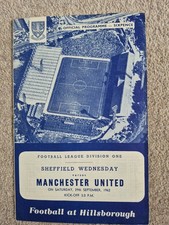 1962/63 Sheffield Wednesday V Manchester Utd Football Programme Division 1 VGC