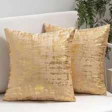 Gold foil velvet cushion - foil, cover