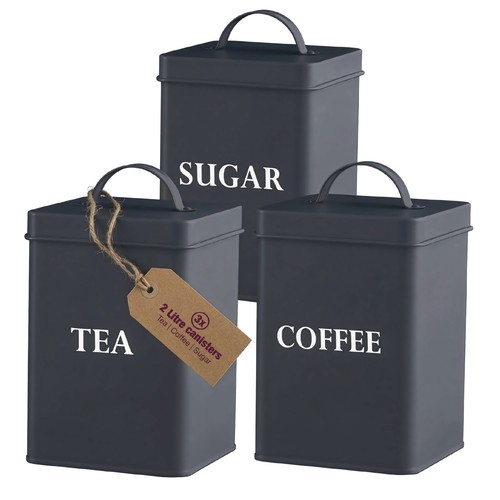 Tea coffee sugar canisters - coffee,