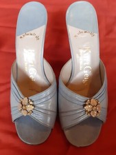 Baby Blue Vintage Open Toe Slip-on High Heals