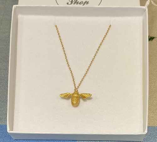 Gold bumble bee - bee, necklace