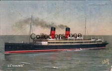 Isle Of Man Steam Packet Co Ferry SS Viking 1905-54 printed Postcard posted v3