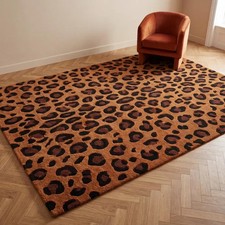 Hand Tufted Leopard Print Wool