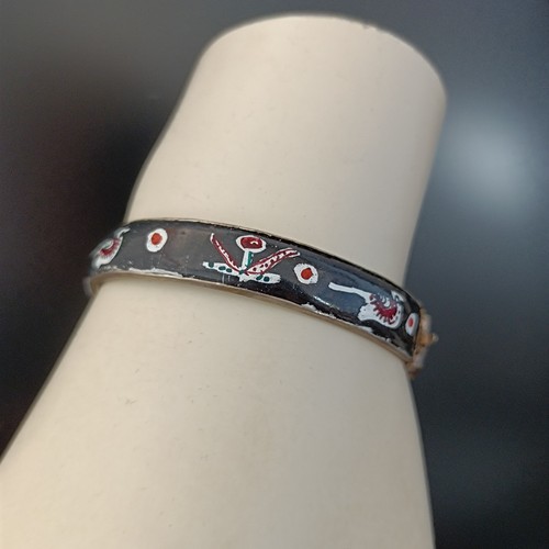 Persian enamel bangle black - enamel,