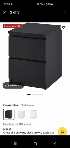 Ikea malm bedside tables used - ikea,