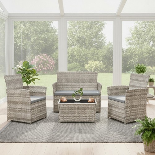 Piece rattan garden - 4-piece,
