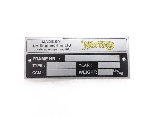 Data plate norton commando - data,