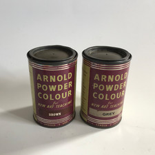 E.J. Arnold Powder Colour Powdered Paint in Metal Tins Partially used Prop