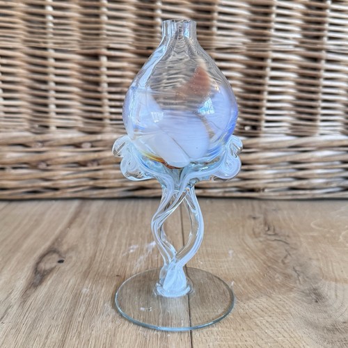 Vintage art glass oil lamp - vintage,