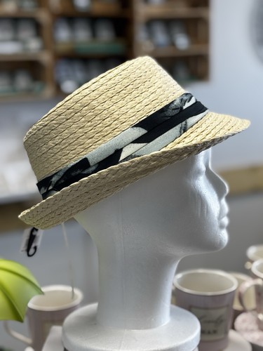Ladies natural straw trilby - straw,
