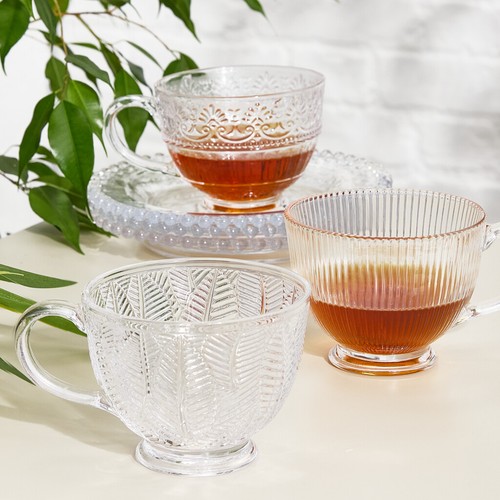 Set coffee mugs glass - set,