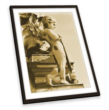 Angel Statue Cathedral Beige FRAMED ART PRINT Picture Portrait Artwork