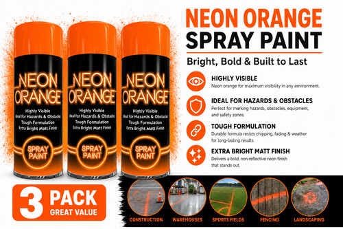 Neon orange spray paint - x,