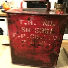 Vintage 2 Gallon Petrol Can Embossed With Esso Stamps