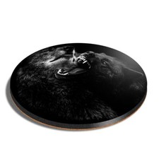 Round MDF Coaster Fierce Black