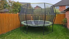 REBO 12FT BASE JUMP TRAMPOLINE WITH HALO II ENCLOSURE GREEN 12 Foot