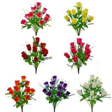 Vibrant Silk Rose Bud Bunch
