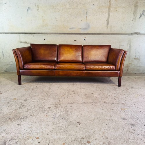 Danish vintage tan leather - vintage,