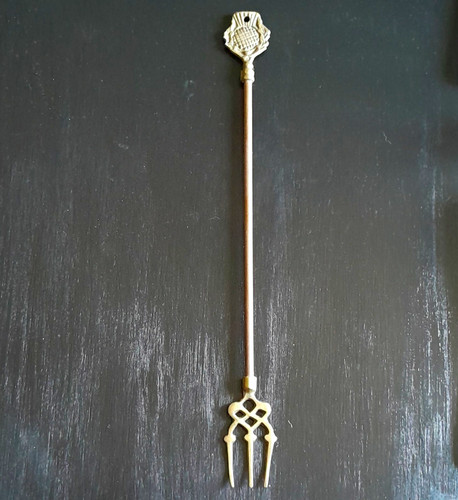 Vintage brass toasting fork - vintage,