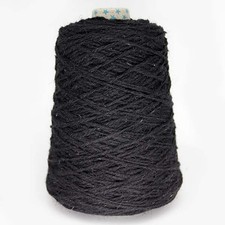 Axminster Wool Yarn 250g Cone - Rug Weaving, Rug Tufting, Rug Repair Black