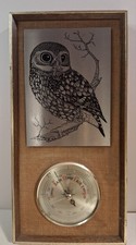 Omicways Stainless Steel Engraved Little Owl Barometer