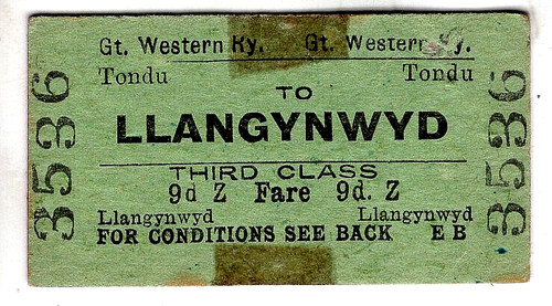Railway ticket r tondu - railway, g.w.r: