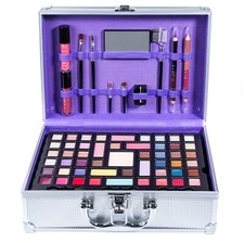 68pc VANITY MAKE UP BOX BEAUTY COSMETIC SET GIFT VEGAN TRAVEL STORAGE CARRY CASE