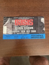 Oasis Ticket Stud Reebok Stadium Bolton July 2000