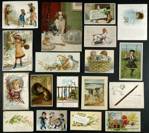 Job lot antique scraps cards - job,