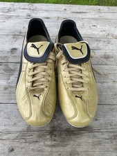 Vintage Puma King Gold SG Leather Size 10 Football Boots In Excellent Condition