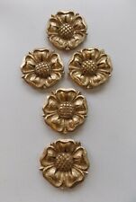 FIVE DECORATIVE FURNITURE MOULDINGS SMALL TUDOR ROSE ~ COLOUR GOLD ~