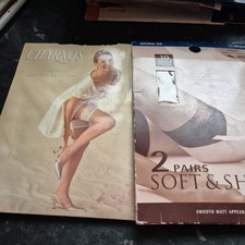 3 pairs of stockings M Charnos cream m&s n tan 