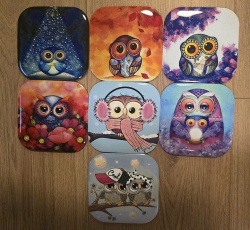 Square foam coasters owl - square,