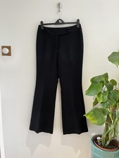 Mylene Klass Flared Black Trousers Button Detail Size 12