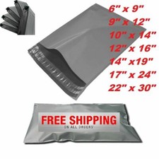GREY STRONG MAILING MIXED BAGS PLASTIC POSTAL MAIL POSTAGE POLY 100 500 1000 