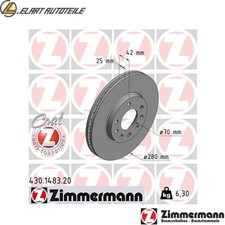 2x Brake Disc 430.1483.20 for Opel Meriva/MPV Zafira/Family Astra/Van/GTC 1.6L